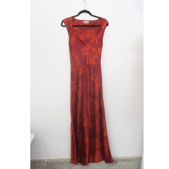 Reformation Hendrix Floral Print Silk Satin Midi Dress - Picture 4 of 13